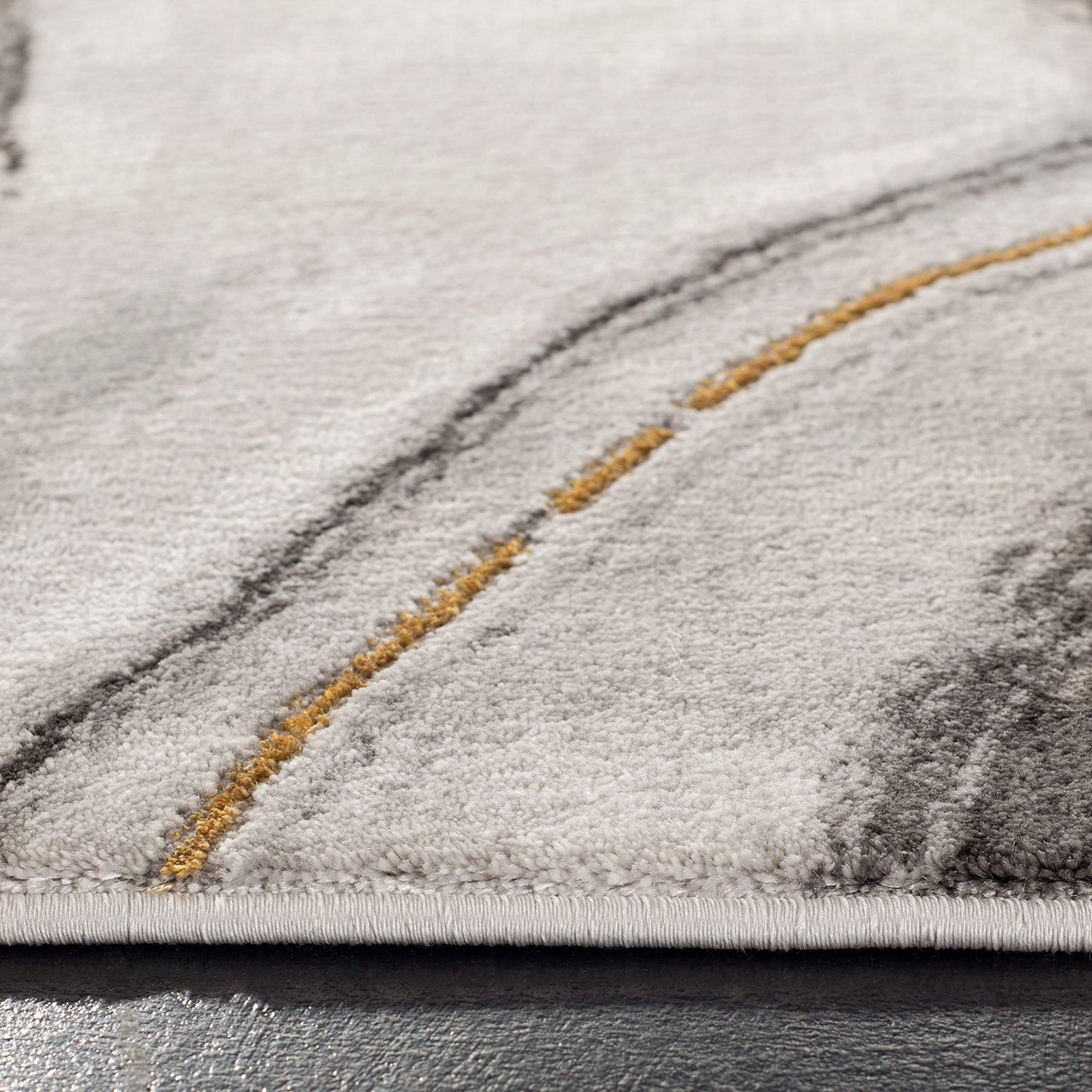 SAFAVIEH Craft Collection Area Rug - 11' Square, Grey & Gold, Modern Abstract Design, Non-Shedding & Easy Care, Ideal for High Traffic Areas in Living Room, Bedroom (CFT819F)