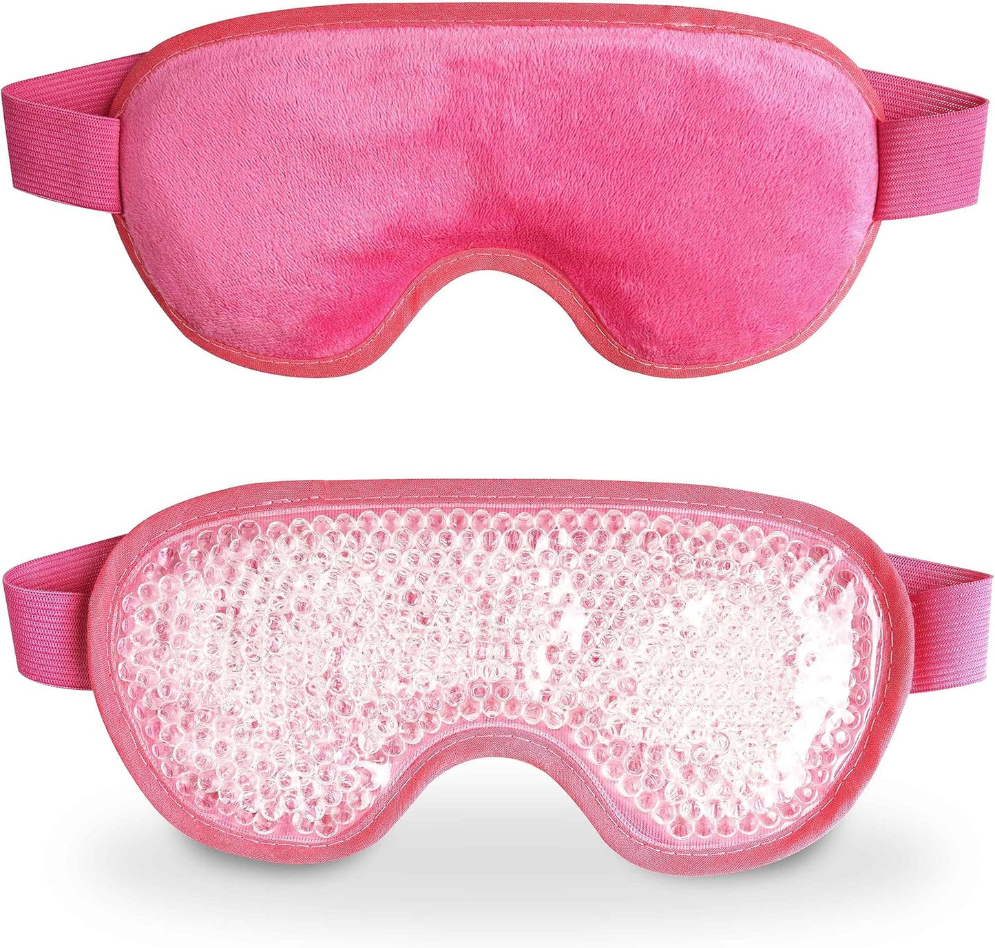 Cooling Eye Mask with Gel Bead, Reusable Cold Compress Ice Pack Sleeping Eye Cooling Pads for After Eyelid Surgery, Puffiness, Puffy Eyes, Headache, Migraine Relief (Red)