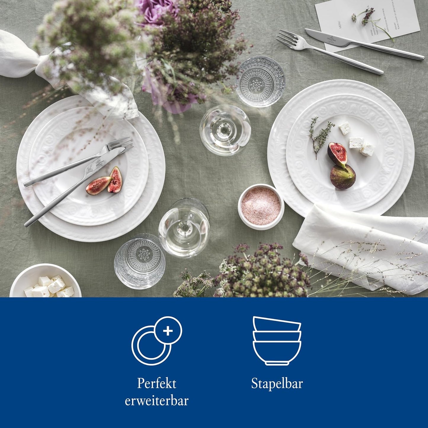 Villeroy & Boch Cellini Salad Plate, 8.5 in, Premium Porcelain, White