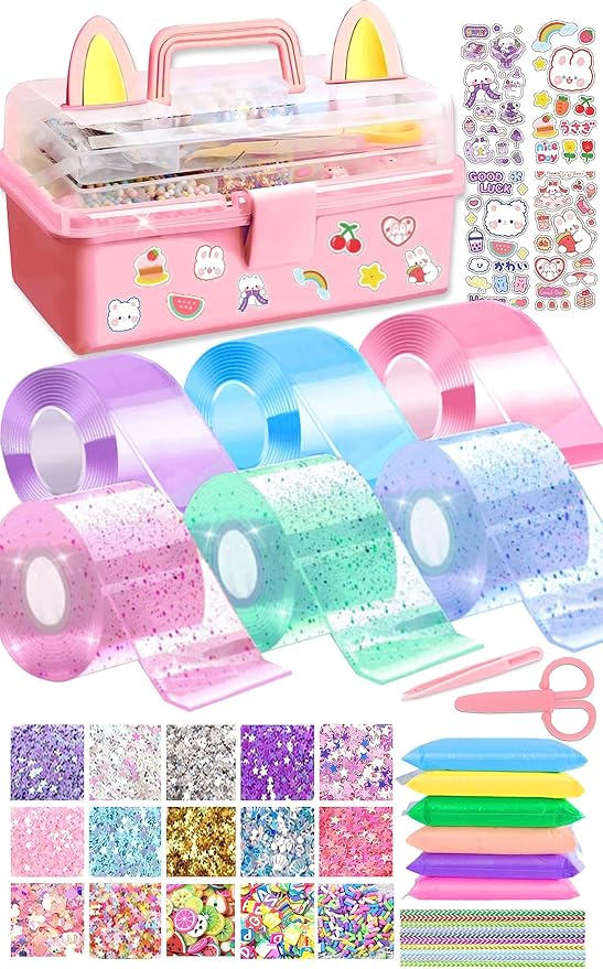 BENWIL 6 PCS Nano Tape Bubble Bubbles Kit for Kids with Box, Squishy Maker Making Kit, Birthday Gifts for 4 5 6 7 8 9 10 Y...