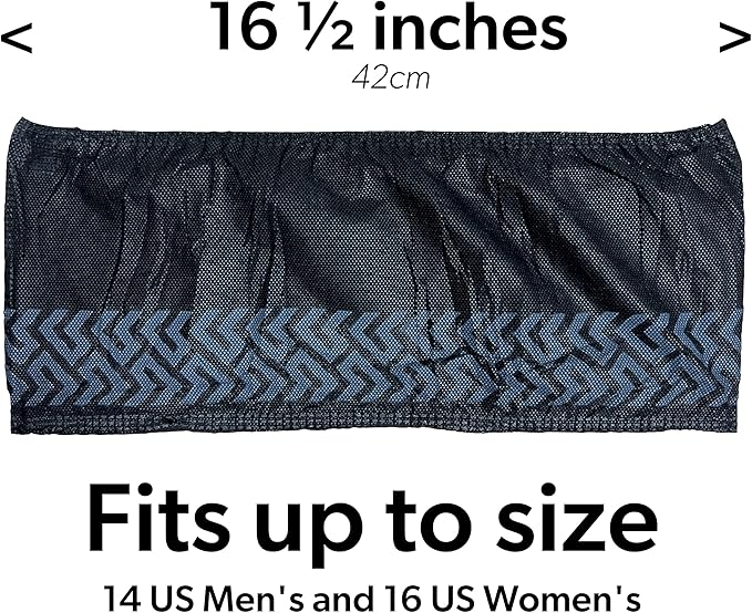 100 Pack Extra Large Black Shoe Covers Disposable. Non Slip Indoor Reusable Boot Covers. Booties with Non Skid Treads. Fits US Men's Size 14 and Women's 16