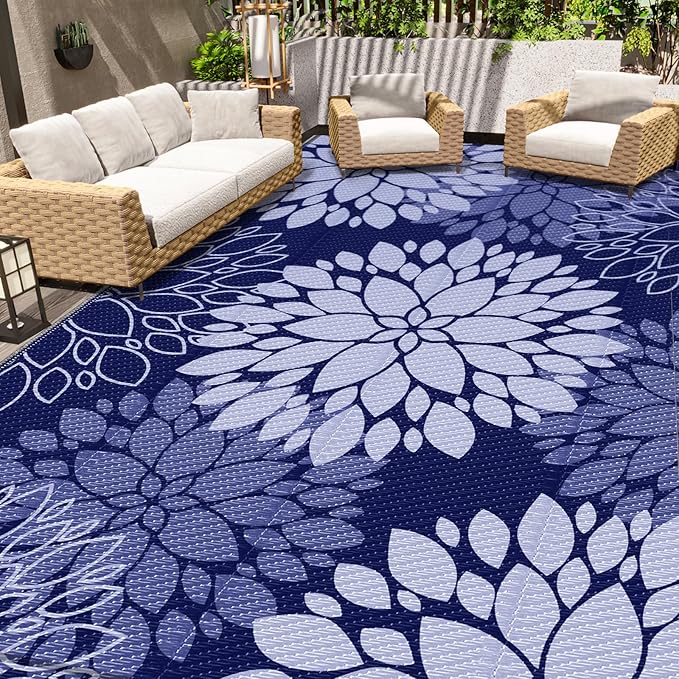 LuxStep Outdoor Rug Waterproof Outdoor Plastic Straw Rug Reversible Patio Rug Mat Outdoor Decor Large Area Mats for RV, Pi...