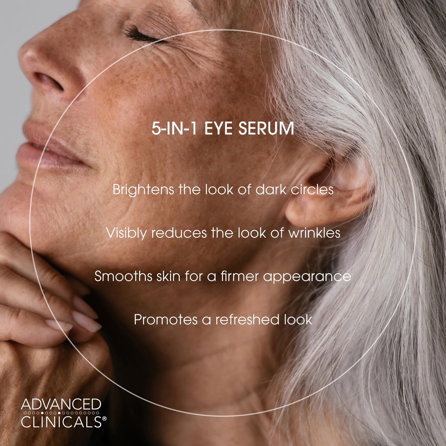 Advanced Clinicals 5-in-1 Eye Serum | Multi-Benefit Visible Anti Aging Under Eye Serum Face Moisturizer Reduces Appearance Of Da