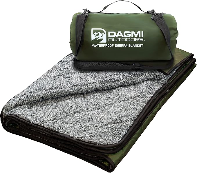 Sherpa Waterproof Outdoor Blanket. Large Sherpa Camping & Stadium Blanket for Cold Weather. Perfect for Picnic, Sports, Co...