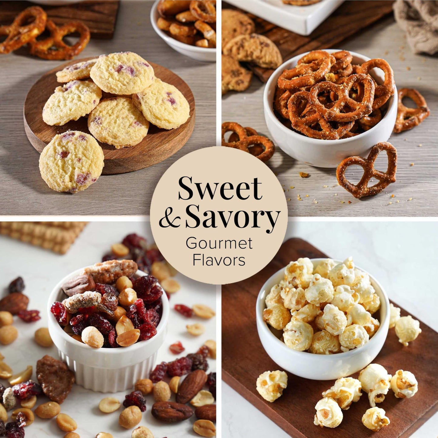 Broadway Basketeers Birthday Gift Basket Tower - Birthday Snack Box with Sweet and Savory Treats for Men, Women, & Kids