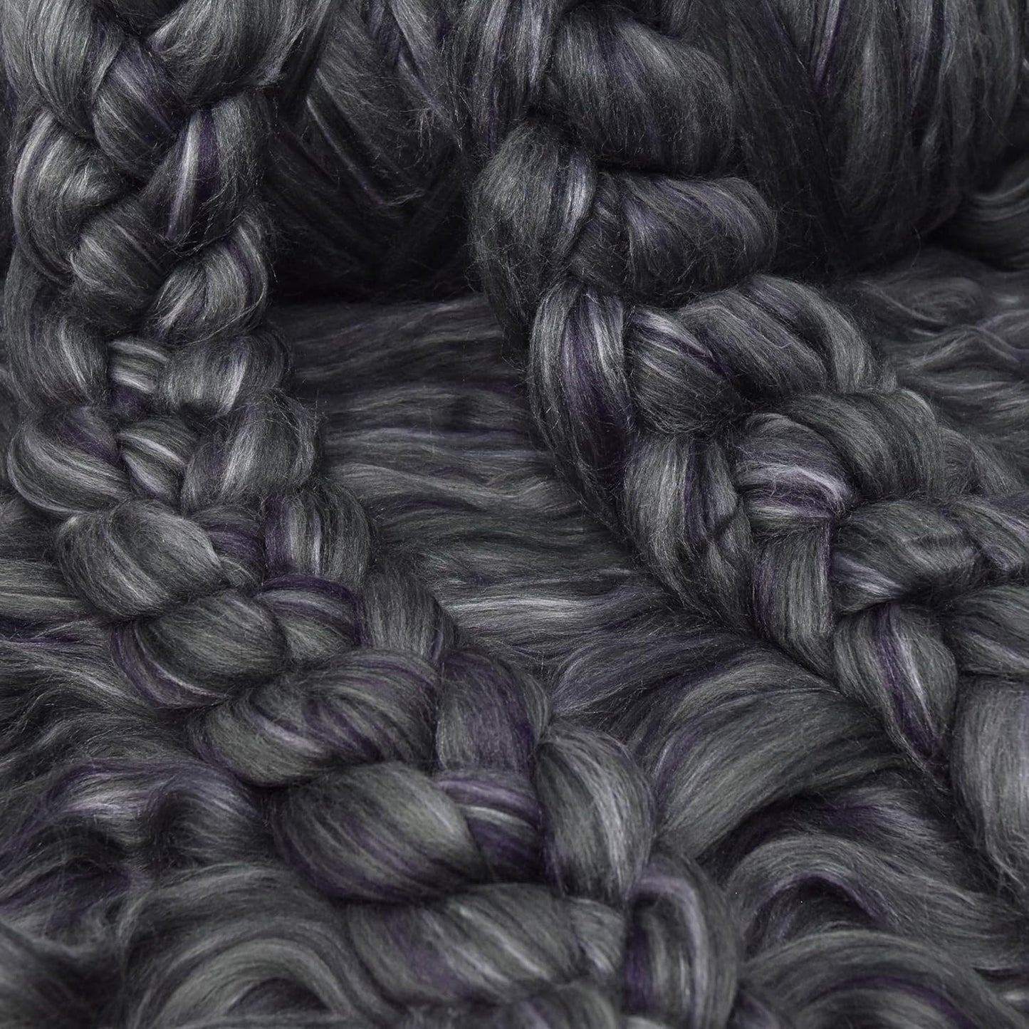 Merino Silk Luxe Tonal Designer Blend. Superfine Merino, Mulberry Silk, Tussah Silk. Top Roving for Spinning or Felting. Twilight 4oz