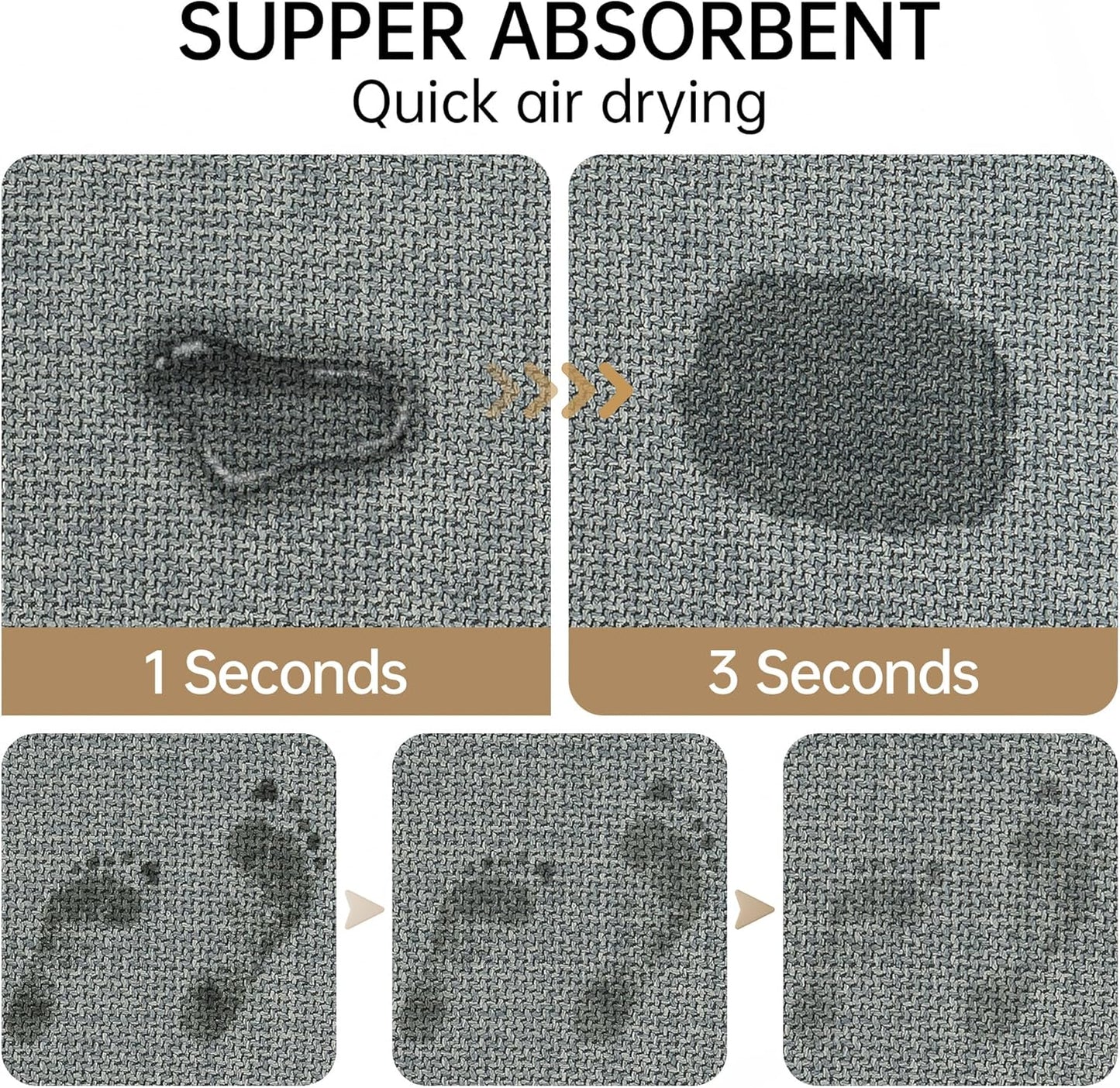 Mecko Bath Mat, Ultra Absorbent Quick Dry Bathroom Floor Mats-Upgraded Thin Cozy Cloth Bathroom Mat Fit Under Door, Rubber Non-Slip Bathroom Rug for Bathtub, Sink, Shower Room(Grey,20"x32")
