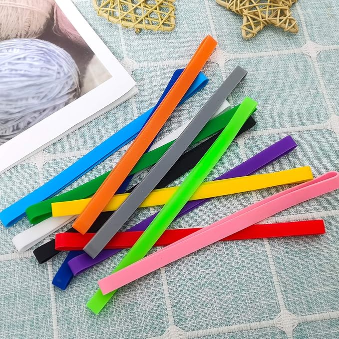 Coopay 72 Pieces Silicone Rubber Bands Colorful Elastic Rubber Wrapping Bands for Books, Art, Exercise, Crab Traps, Cooking, Wrapping, Heat, Cold, UV, Chemical Resistant (12, 8, 5.5 Inches)