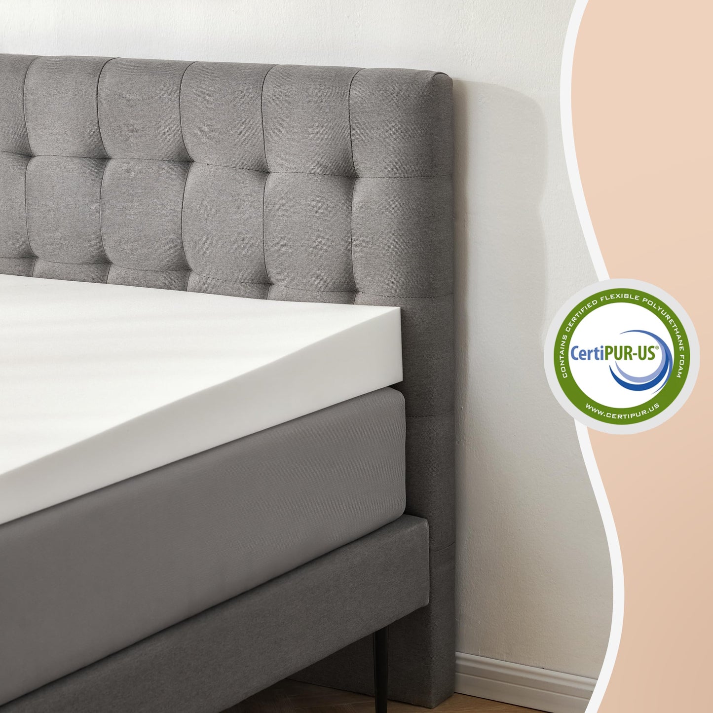 Lazyzizi Mattress Wedge Only, 5-Inch Full Inclined Bed Wedge Mattress Topper for Acid Reflux, GERD, Neck & Back Pain, Snoring, Adjustable Elevator Under Mattress Support for Bedroom