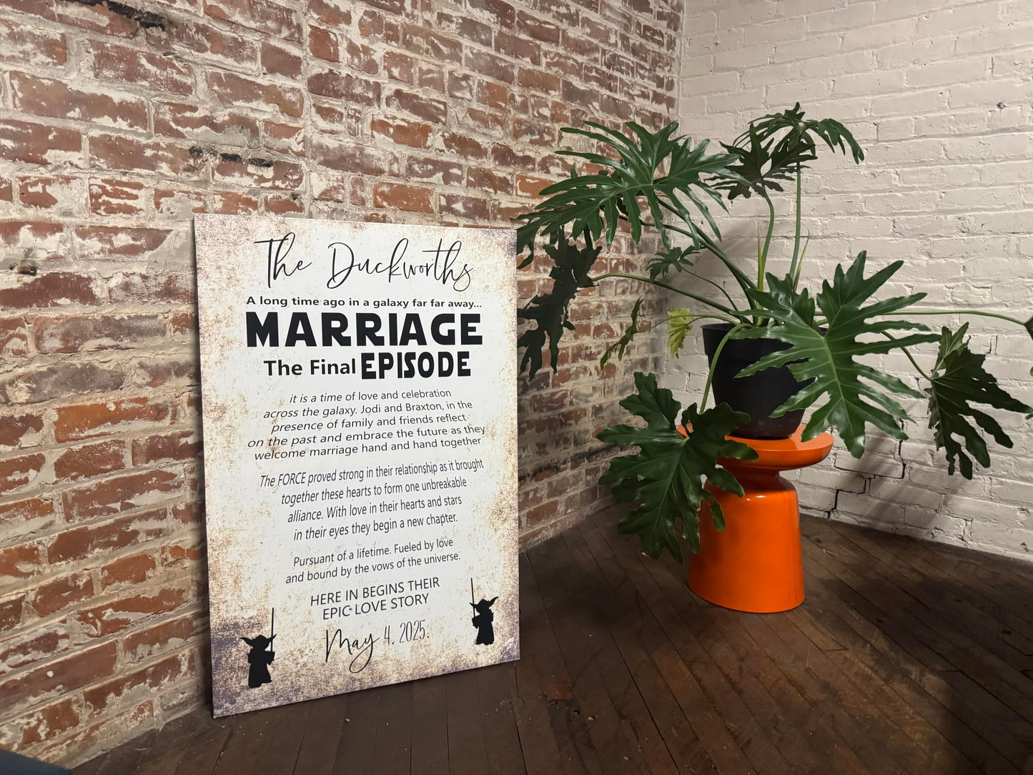 Star Wars Themed Wedding Sign or Gift, Final Episode, Best Seller, Handcrafted Custom Canvas, Epic Love Story, PERSONALIZED, May 4th Wedding, Marriage The Final Episode