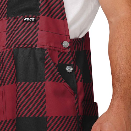 FOCO South Carolina Gamecocks NCAA Mens Plaid Bib Overalls - L