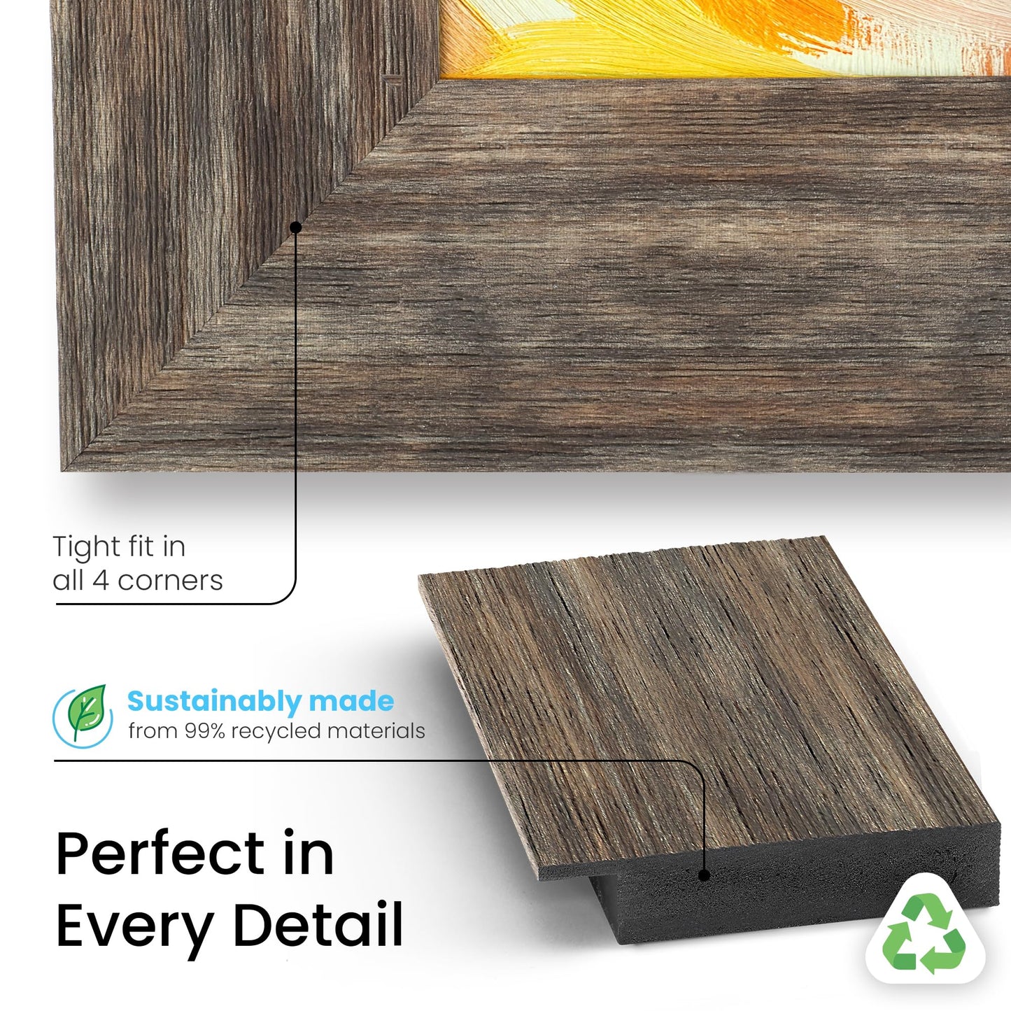 Distressed Barnwood 75" Premiere Deco TV Frame - Compatible ONLY with Samsung The Frame TV and Pro TVs (Fits 2021-2026, LS03A, LS03B, LS03C, LS03D, LS03FA, LS03FW)
