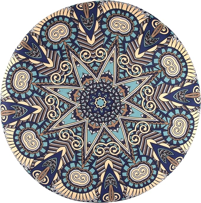 Sigmat Memory Foam Seat Cushion Anti-Slip Soft Round Stool Cushion Chair Pad 13 Inch Geometric