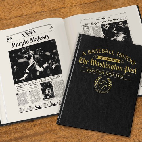 Signature Gifts - Boston Baseball History Book - Sports Fan Gift - A Major League History Told Through Newspaper Archive Coverage - Last Minute Gift - Red Sox Black