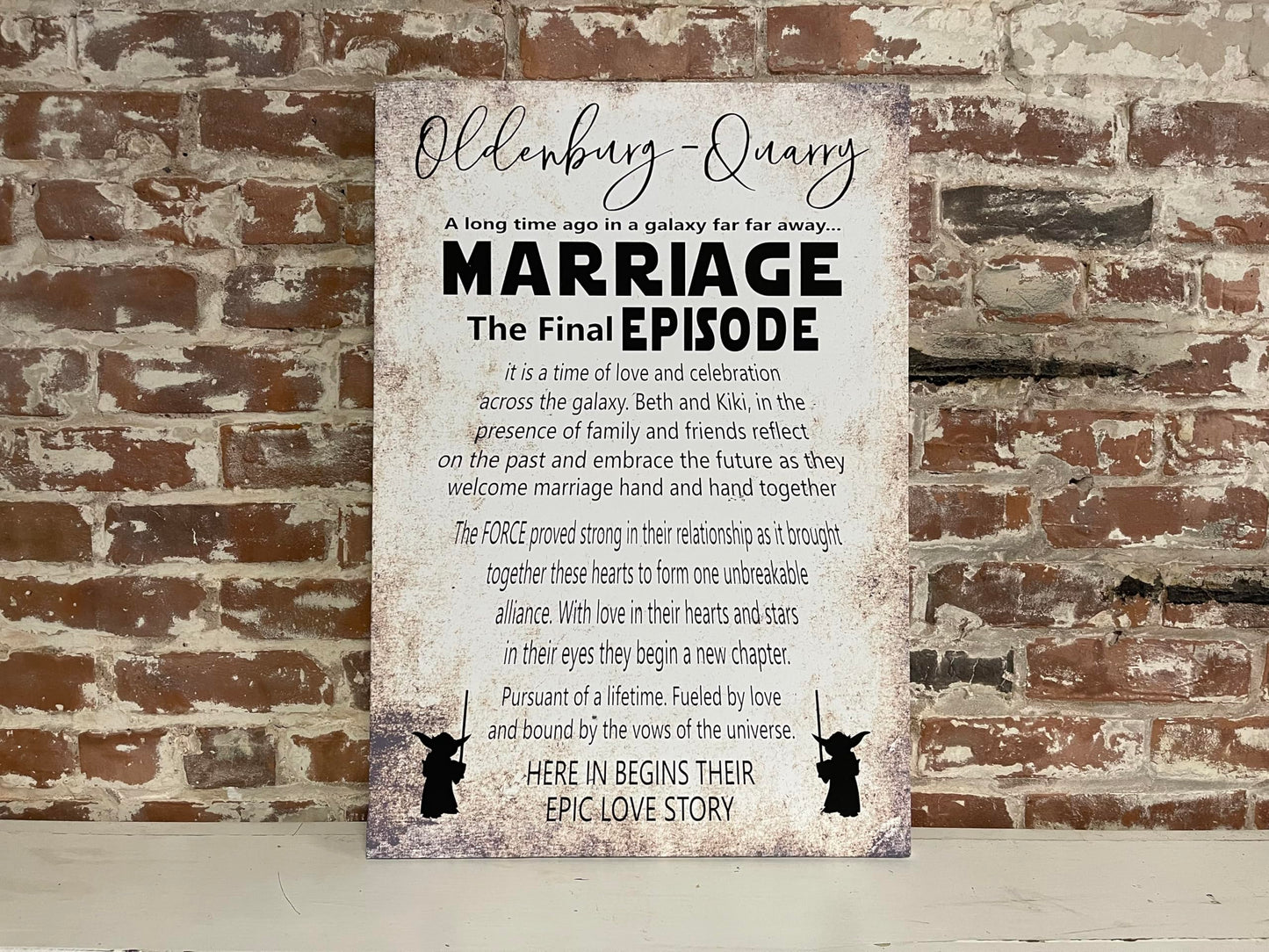 Star Wars Themed Wedding Sign or Gift, Final Episode, Best Seller, Handcrafted Custom Canvas, Epic Love Story, PERSONALIZED, May 4th Wedding, Marriage The Final Episode