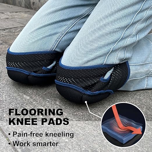 Work Knee Pads for Men Gardening, Floor Cleaning Knee Protectors for Women, Lightweight Professional Kneepads for Kneeling Crawling, Anti Slip Padded Knees Pads for Flooring Installers for Christmas, Blue L
