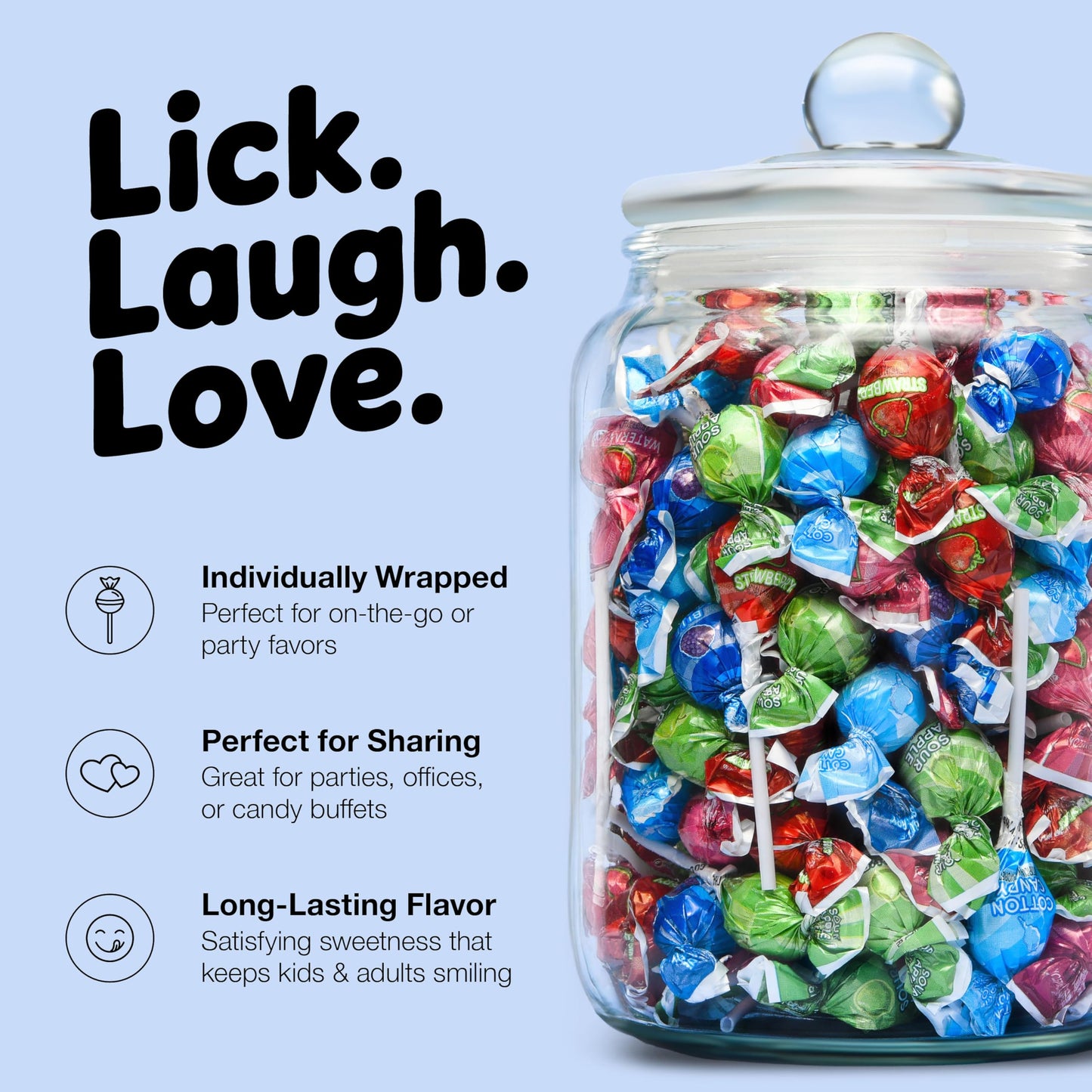 Original Lollipops Mix – 65 Count Bulk Candy Pack – Assorted Fruity Flavors, Individually Wrapped – Perfect for Parties, Birthdays, Parades & Kids Events
