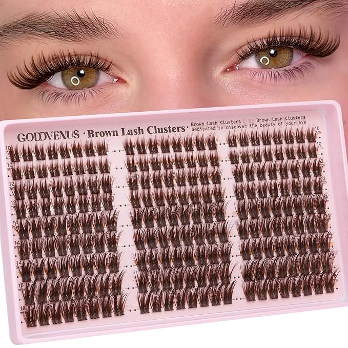 Brown Wispy Lash Clusters Manga Eyelashes Clusters Natural Cluster Eyelash Extensions Fairy DIY Lash Extension Anime C Curl Waterproof Individual Eye Lashes