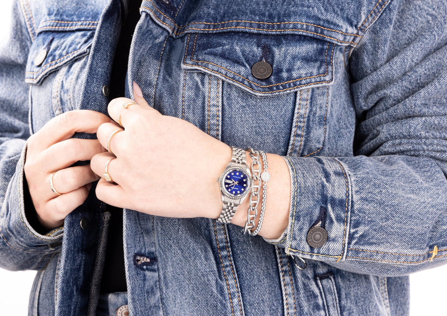 Armitron Women's Day/Date Crystal Accented Dial Metal Bracelet Watch, 75/2475