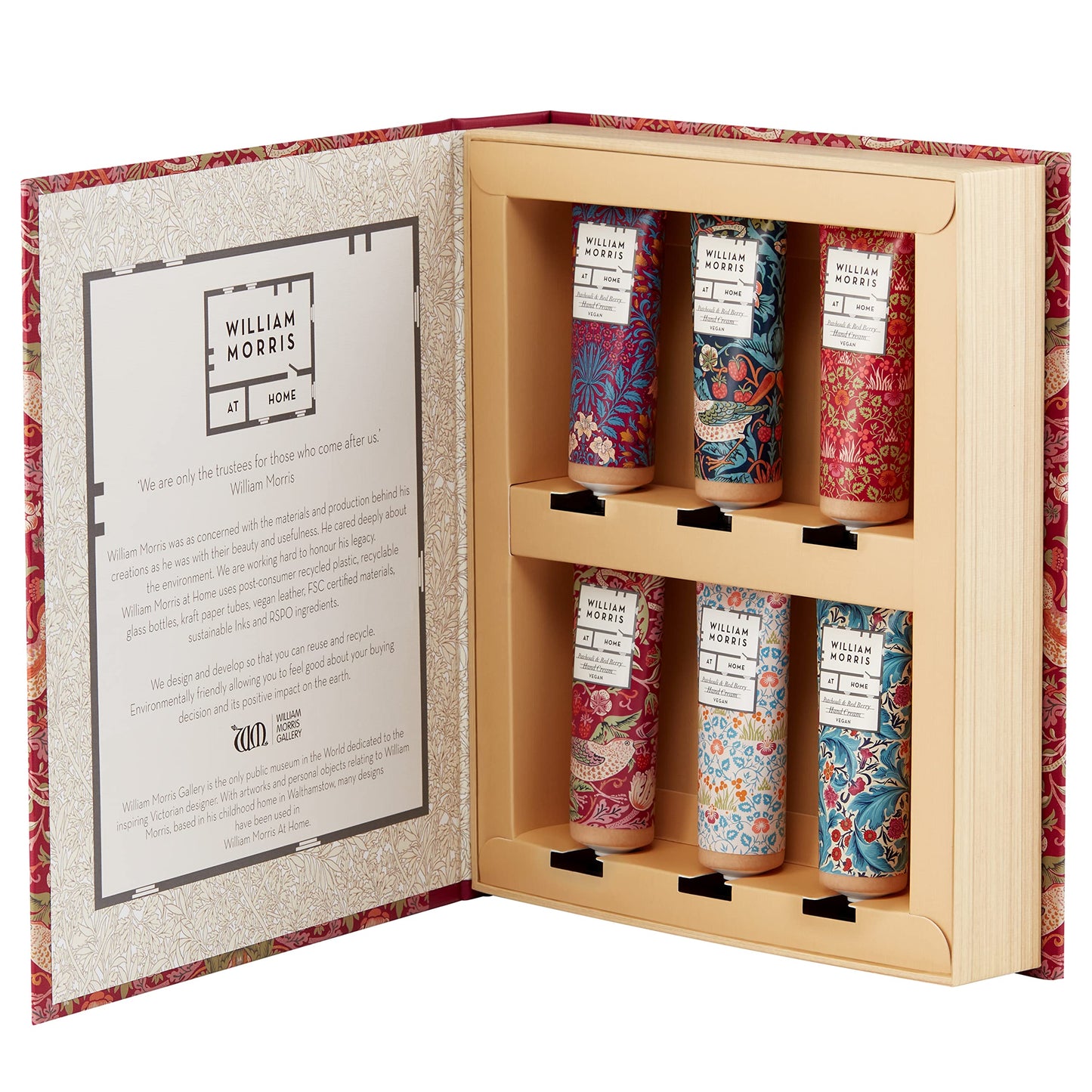 William Morris At Home Patchouli & Red Berry Hand Cream Gift Set Collection | Infused With Shea Butter & Essential Oils | Travel