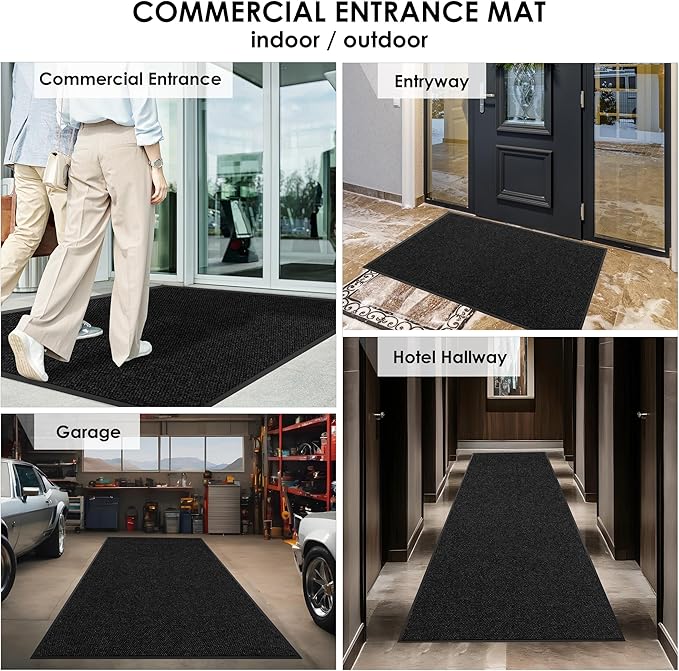 2′ x 2′ Front Door Mat Indoor Outdoor Entrance, Commercial Floor Mat Heavy Duty Dirt Trapper Entryway Doormat, Custom Size Non Slip Rubber Backing Welcome mat, Door Mat for High Traffic Area