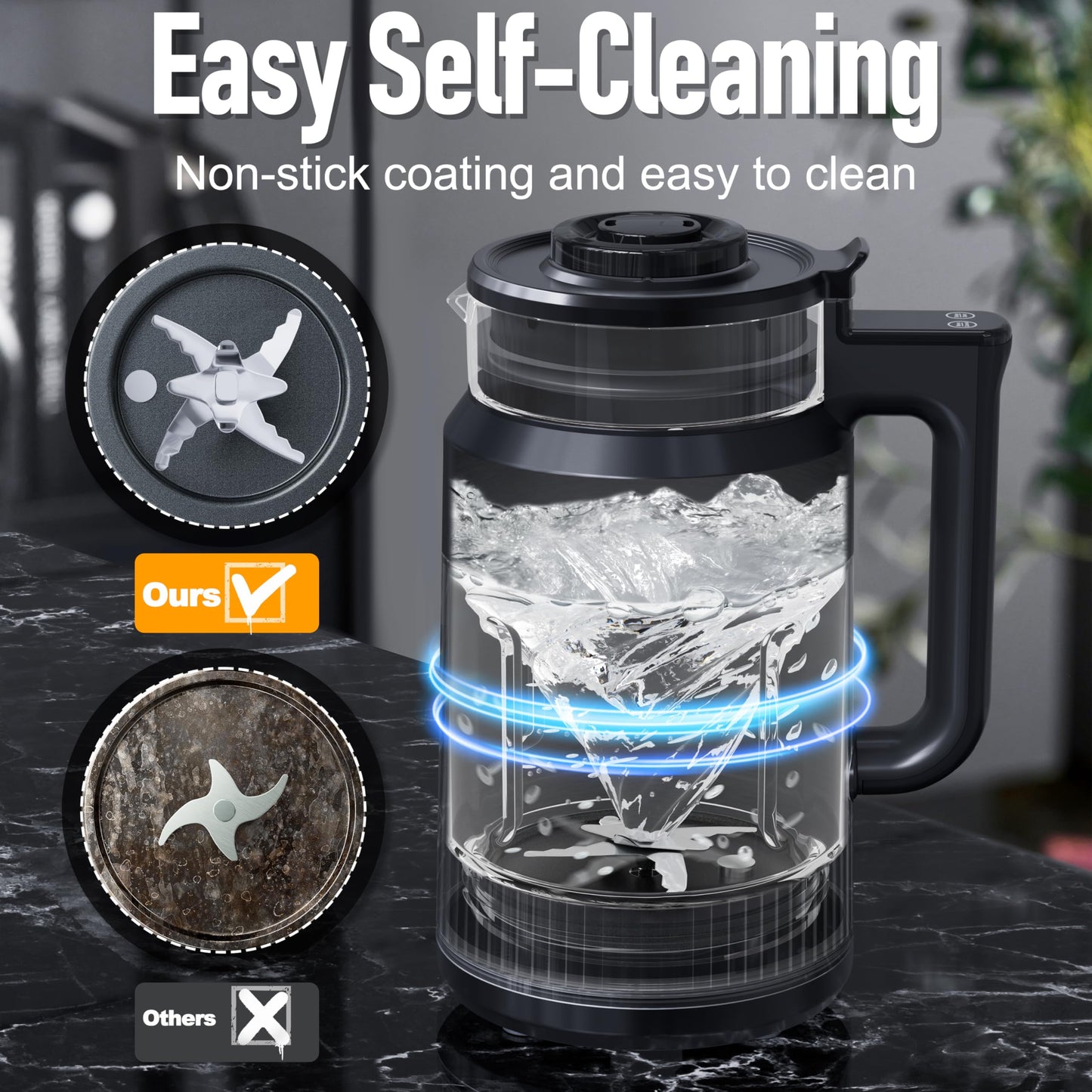 6-in-1 Nut Milk Maker, 8 Blade 27oz Homemade Almond, Soy, Coconut, Oat, Plant Based Milks and Non Dairy Beverages, Soy Milk Maker Machine with Delay Start/Keep Warm/Self-Cleaning/Boil Water