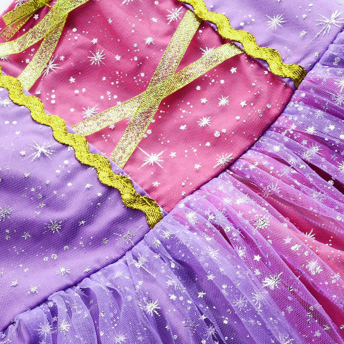 JerrisApparel Girl Princess Costume Dress for Birthday Party (4T, Purple with Accessories)