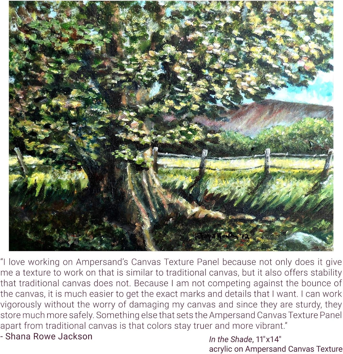 Ampersand Art Supply Wood Gesso Art Painting Panel: Canvas Texture, 3/8 Inch Depth, 16" x 20"