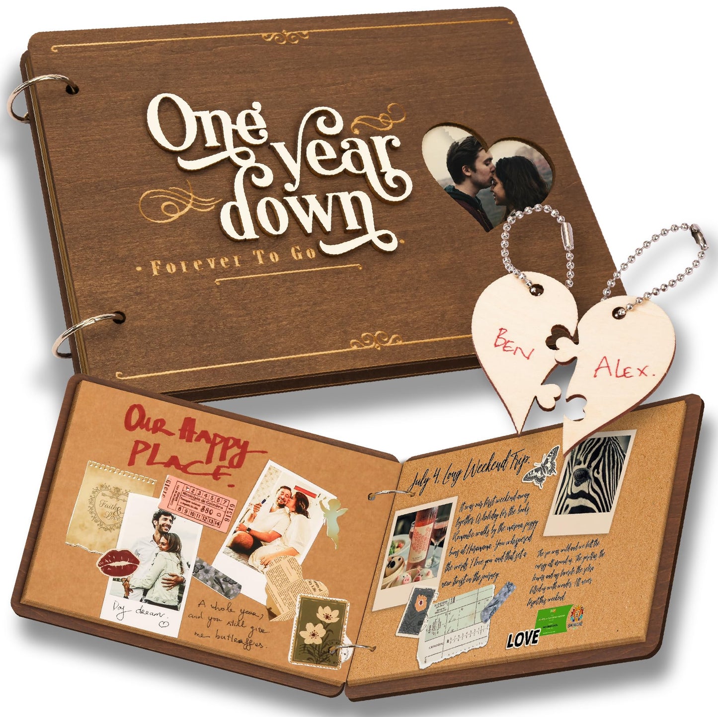 Stofinity 1 Year Anniversary Boyfriend Gifts - One Year Anniversary Dating Gifts For Her Girlfriend, First Paper Anniversary For Him Men, 1 Year Anniversary Scrapbook, 1st Anniversary Wedding Gift