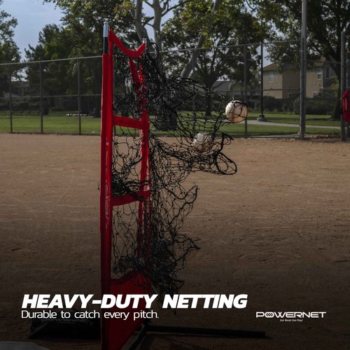 PowerNet Pitching Zone Pro 9 Hole Strike Zone Softball & Baseball Net, Portable Pitching Net with Targets, Includes Sandbags & Carry Bag (9 Targets)