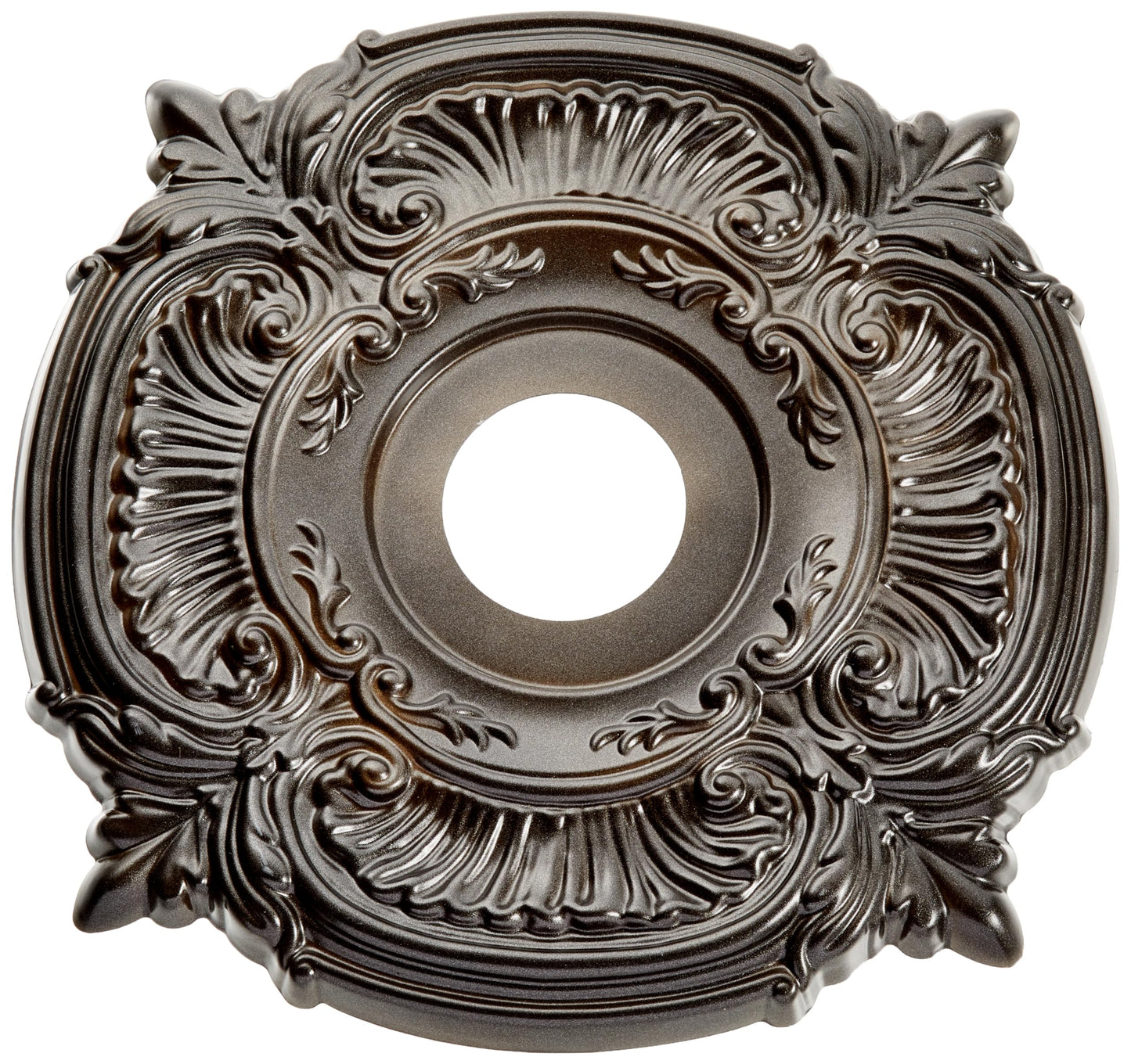 16Od X 3 1/2Id X 1P Attica Thermoformed Pvc Ceiling Medallion (Fits Canopies Up To 5 5/8), Metallic Black Night