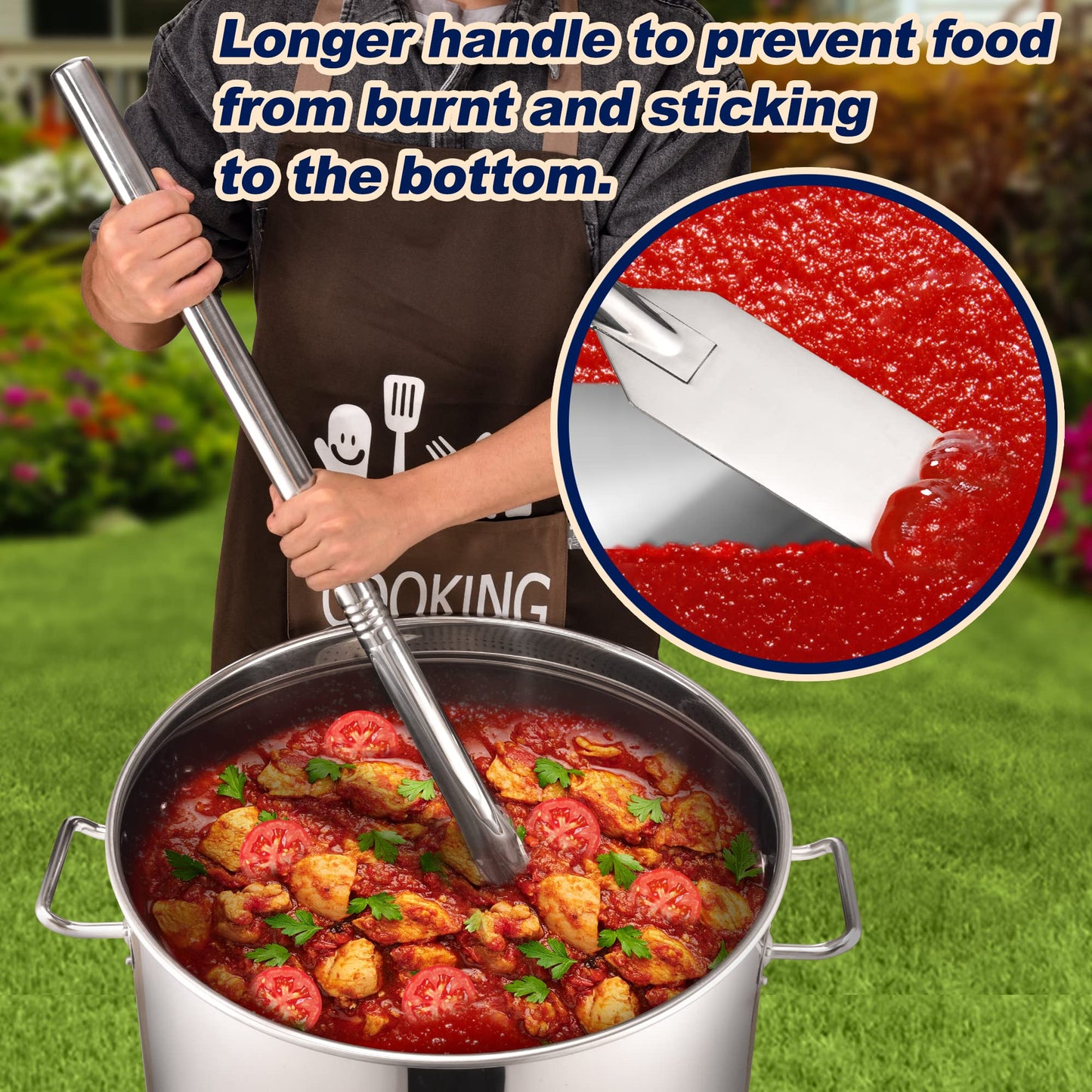 ARC WS090 36 Inch Stainless Steel Mixing Paddle with Threads Removable Handle Long Stir Paddle for Large Batch Cooking Crawfish Boil and Brewing Beer