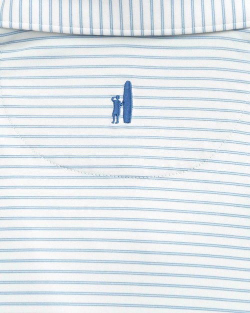 johnnie-O Performance Jersey Polo - Michael Stripe White/XXL