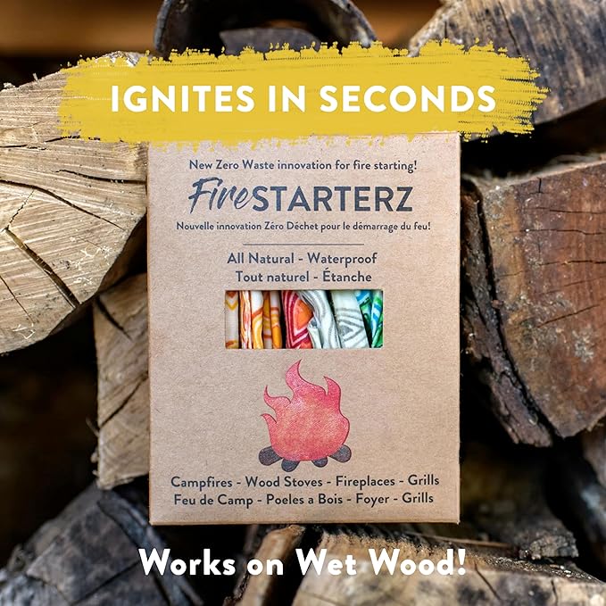 FireSTARTERZ™ 100% Beeswax All-Natural Eco-Friendly Fire Starters – Non-Toxic, Long-Burning, Waterproof – Perfect for Camping, BBQ, Fire Pits, Fireplaces, Wood Stoves & Emergency Kits
