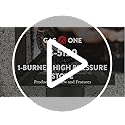GasOne High Pressure Single Propane Burner - Outdoor Cooking with Heat Shield and Guard – Propane Burner Head for Camping,...