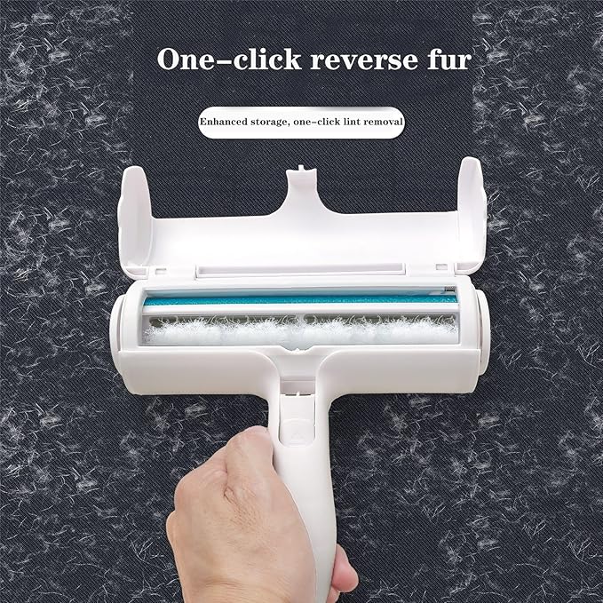 Reusable Pet Hair Remover & Lint Roller - Effortless Cat and Dog Fur Removal for Furniture, Couch, Carpet, Clothing, and Bedding - Portable Multi-Surface Cleaning Tool