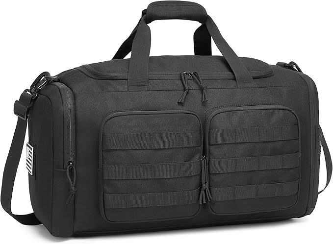 Wotony Tactical Duffle Bag for Men, Duffle Bag for Gym, Travel - Military Weekender Workout Molle Bag (Black, 35L)