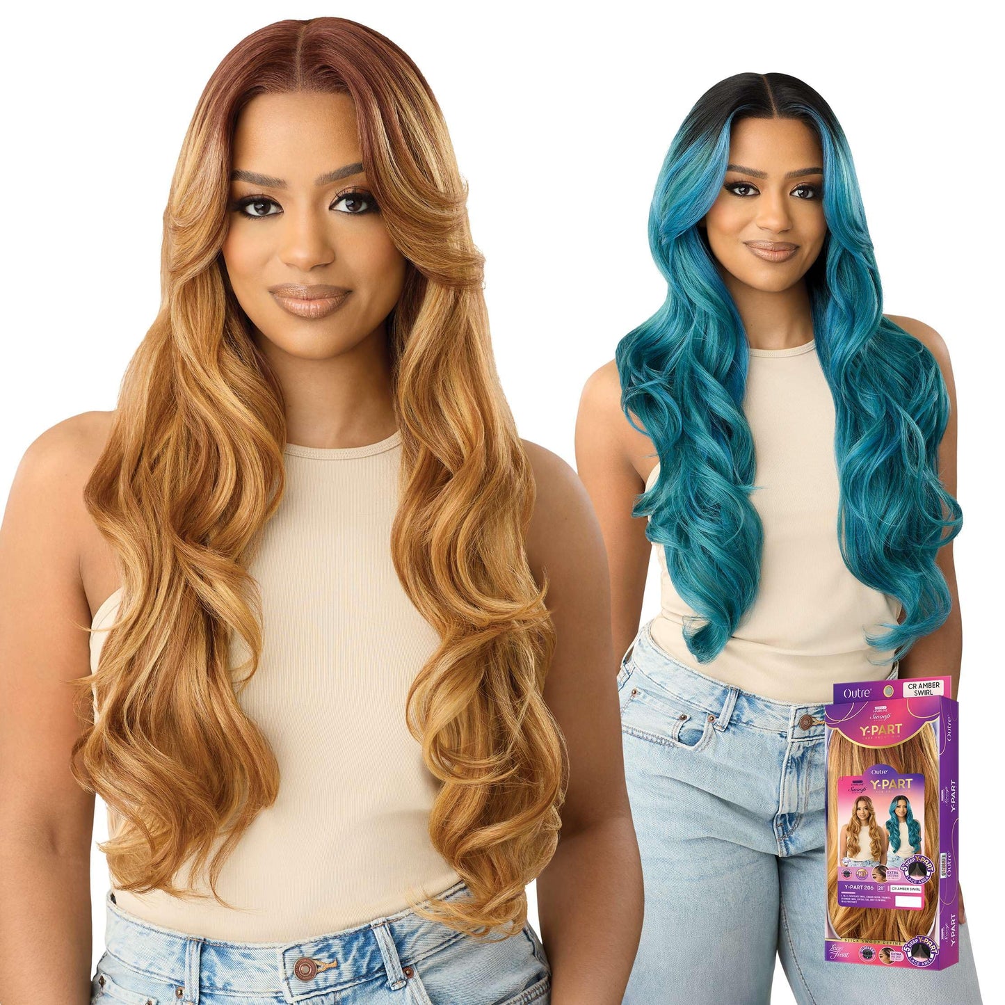 Outre Lace Front Wig - Perfect Hair Line - Swoop Series Y-Part 206 (CR AMBER SWIRL)