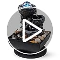 Tabletop Fountain Indoor Waterfall Meditation Fountain Like Layers of Rock Desktop Water Feature Includes Many Natural Riv...