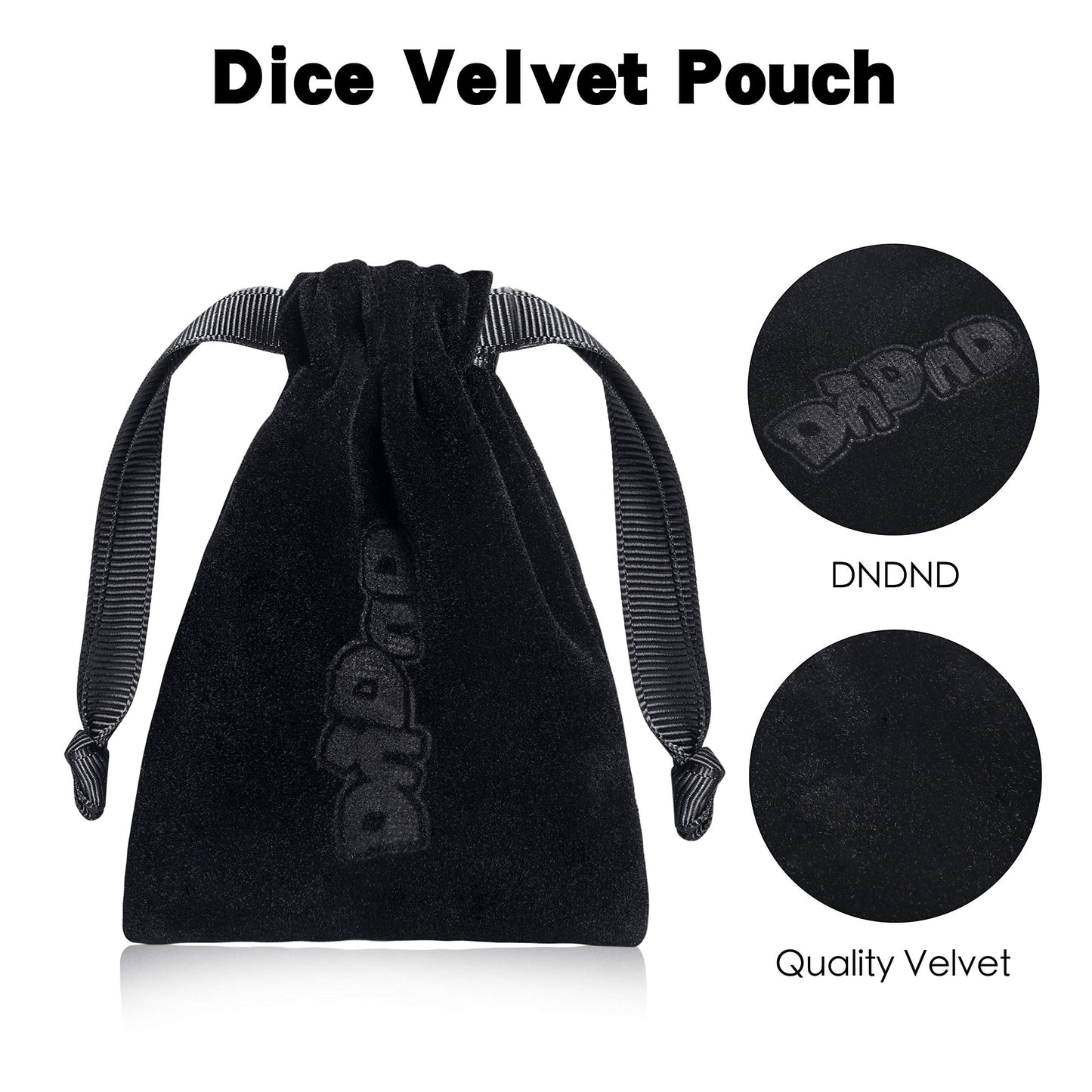 DNDND Blood Spot Skull Resin Dice Set with Velvet Pouch for Dungeons and Dragons DND Role Playing Games and Tabletop Games