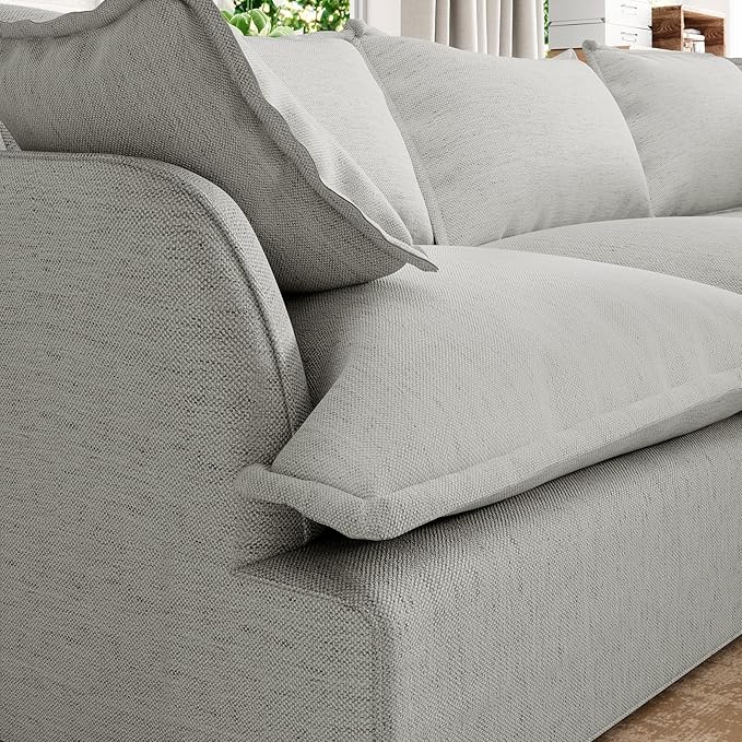 Intuition Decor Cloud Modular Sectional Sofa,83.4" Down Filled Comfort L Shaped Comfy Sofa Couch with Cushion Covers Removable Extra Deep Seats,Couch for Living Room Apartment Office
