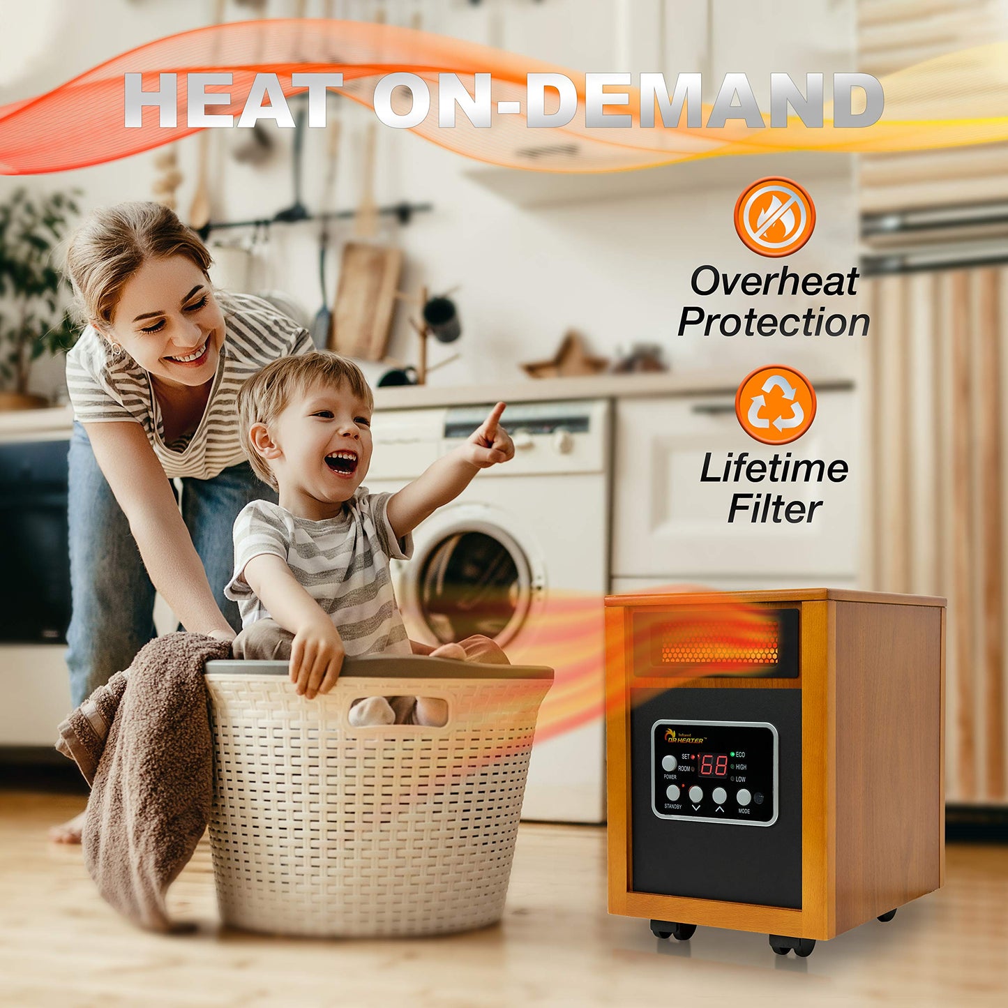 Dr Infrared Heater Portable Space Heater, Original, 1500-Watt, Cherry (Pack Of 1)