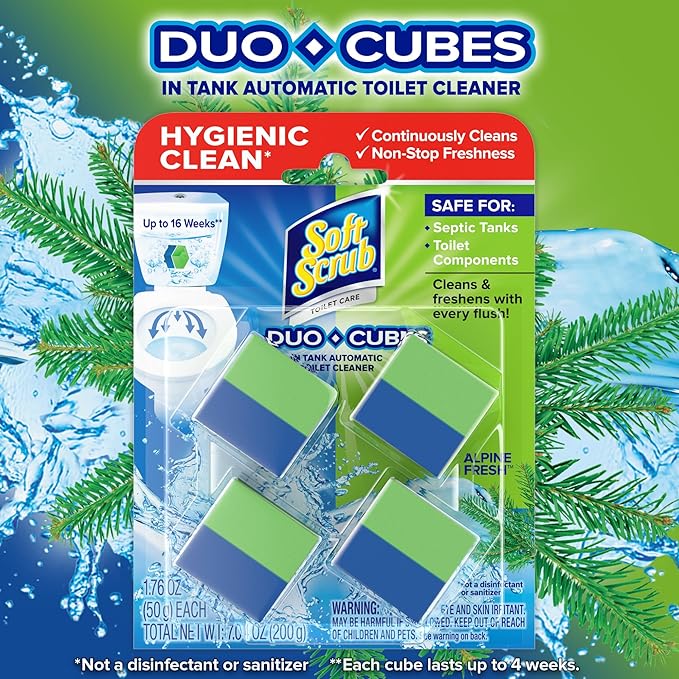 Soft Scrub in-Tank Toilet Cleaner 2ct Duo-Cubes, Alpine Fresh (Pack of 7)