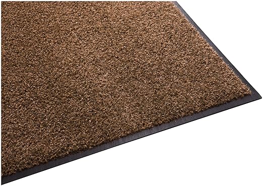 Guardian Platinum Series Indoor Wiper Floor Mat, Rubber with Nylon Carpet, 6'x14', Brown