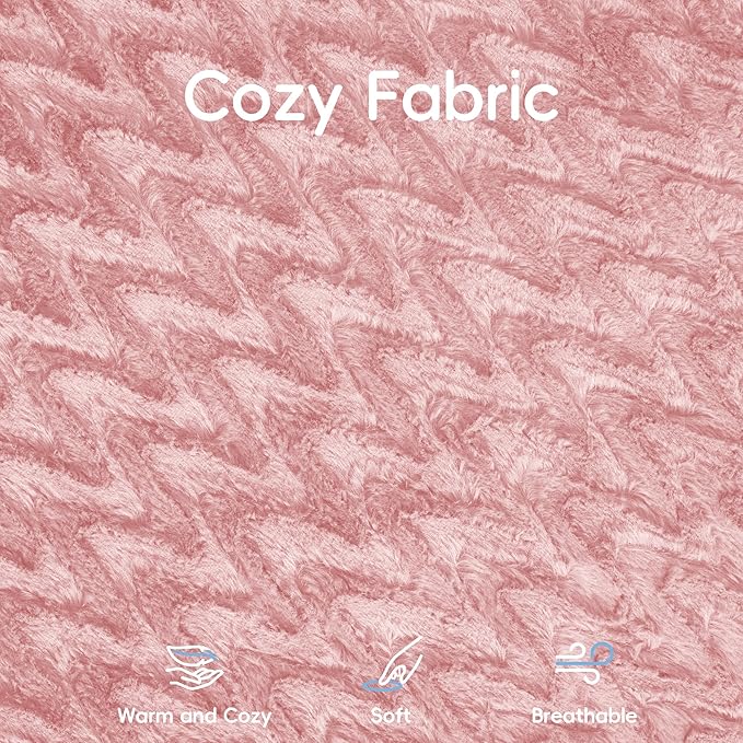 Hobestluk Bean Bag Chair Giant Bean Bag Chairs for Adults Big Bean Bag Chair with Memory Foam Filler Adults Large Beanbag with Faux Fur Cover for Bedroom (Chevron Pink,Oversize)