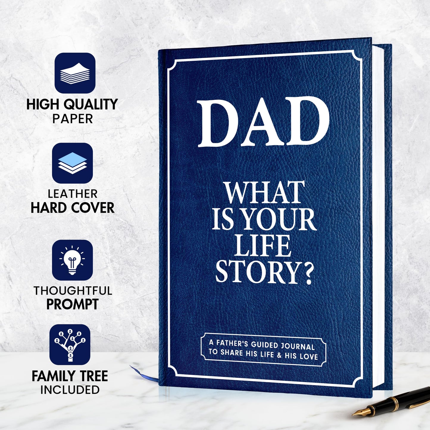 BRAVEBUG Gifts for Dad from Daughter, Son - Personalized Father's Day Gifts for dad, Husband, Men - Dads Birthday Gift Ideas, Dad Story Book to Fill Out, Birthday gifts for dads - Dad Guided Journal