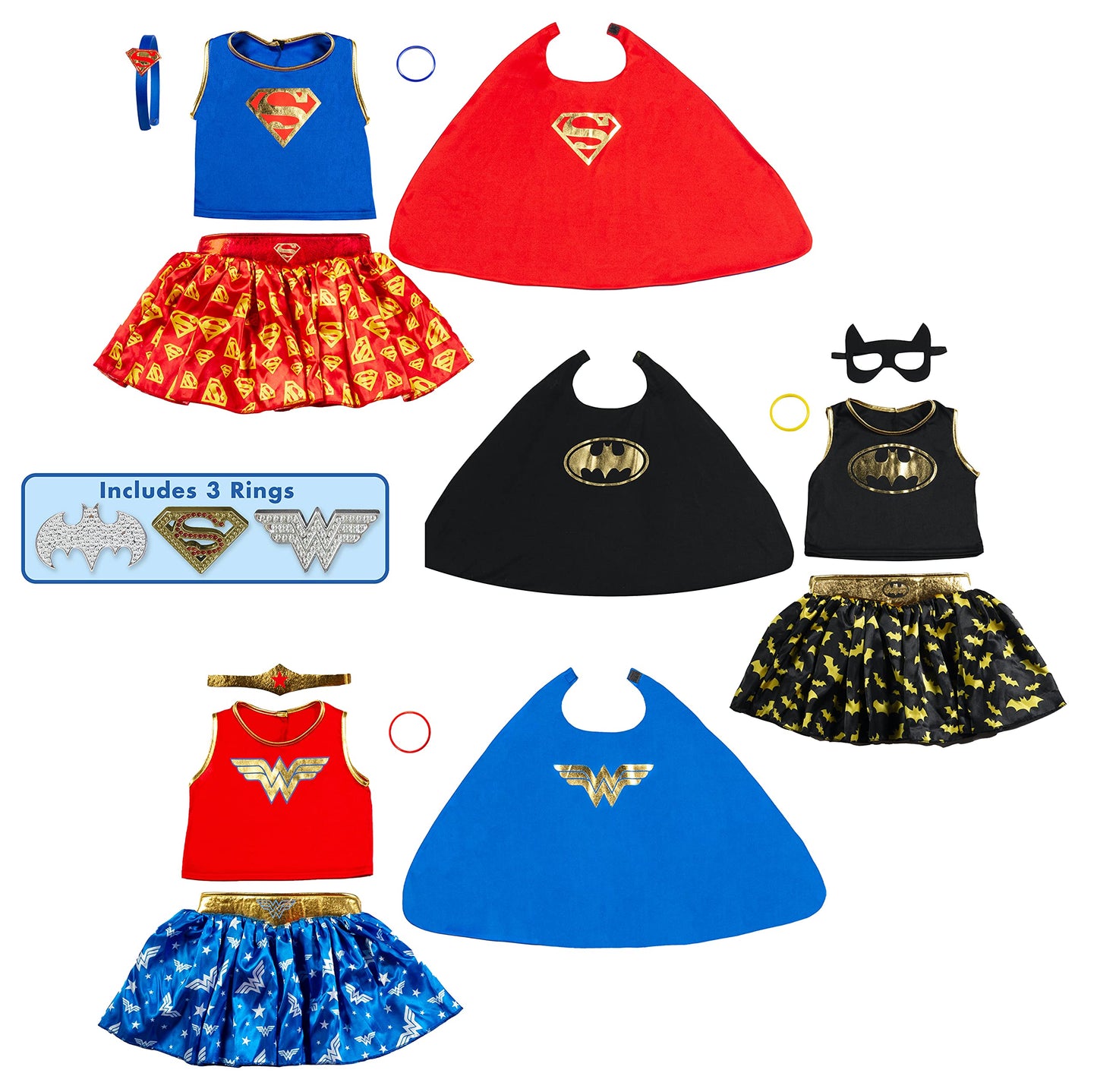 DC Comics Superheroes: Wonder Woman, Batgirl, Supergirl Dress Up Trunk for Kids by Rubies, Girl's Small