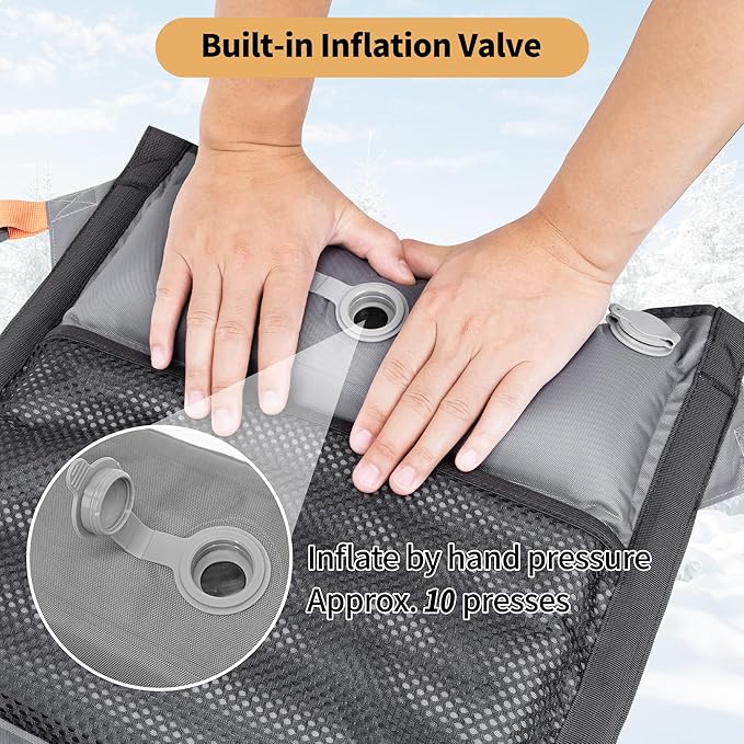 YEEKORO Inflatable Heated Stadium Seats, Portable Bleacher Seat with Back Support, Foldable and Lightweight Stadium Chair for Sporting Events Camping Games Sports, Seat Cushion with 3 Levels of Heat