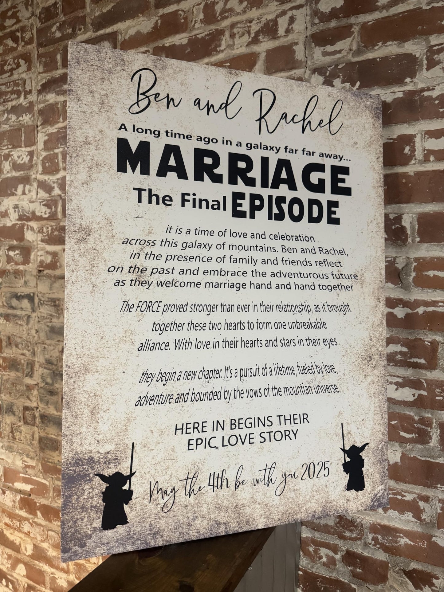 Star Wars Themed Wedding Sign or Gift, Final Episode, Best Seller, Handcrafted Custom Canvas, Epic Love Story, PERSONALIZED, May 4th Wedding, Marriage The Final Episode