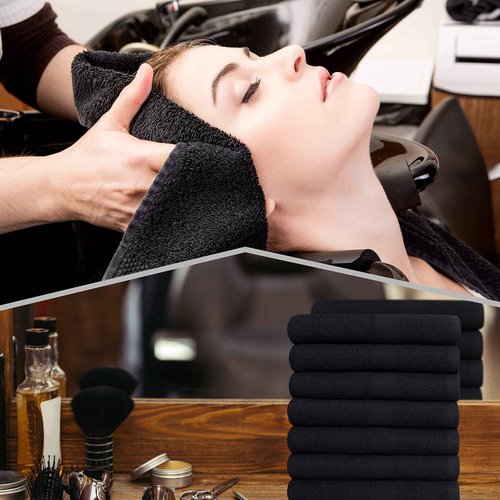 GREEN LIFESTYLE Black Bleach Proof Towels Bulk Sets 100% Cotton 16' X 25' Premium Spa Quality, Super Soft and Absorbent for Gym, Pool, Spa, Salon and Home 24 Pack